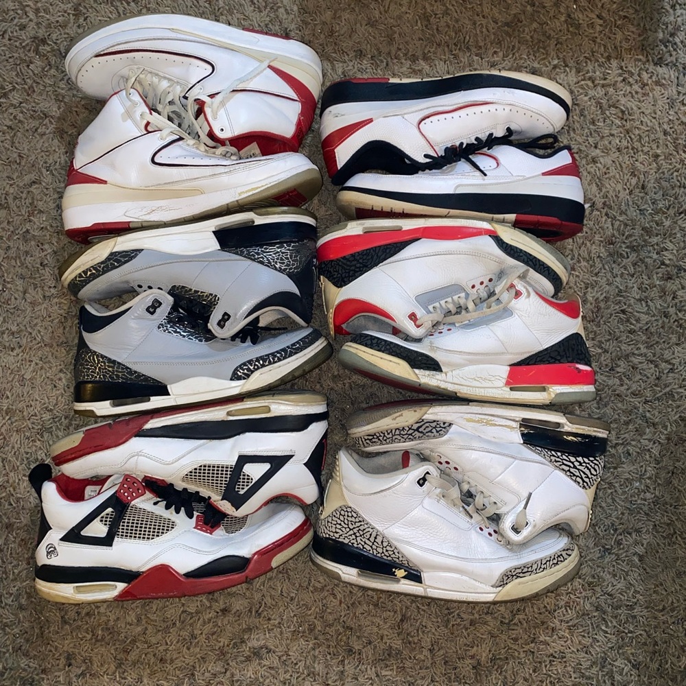 Huge Jordan, Nike, & Timberland beater shoe lot size 10-12